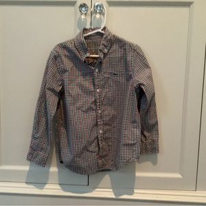 Vineyard, vines, plaid button down shirt